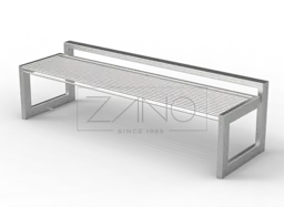 Šiuolaikiškas B-bench suoliukas iš nerūdijančio plieno.
