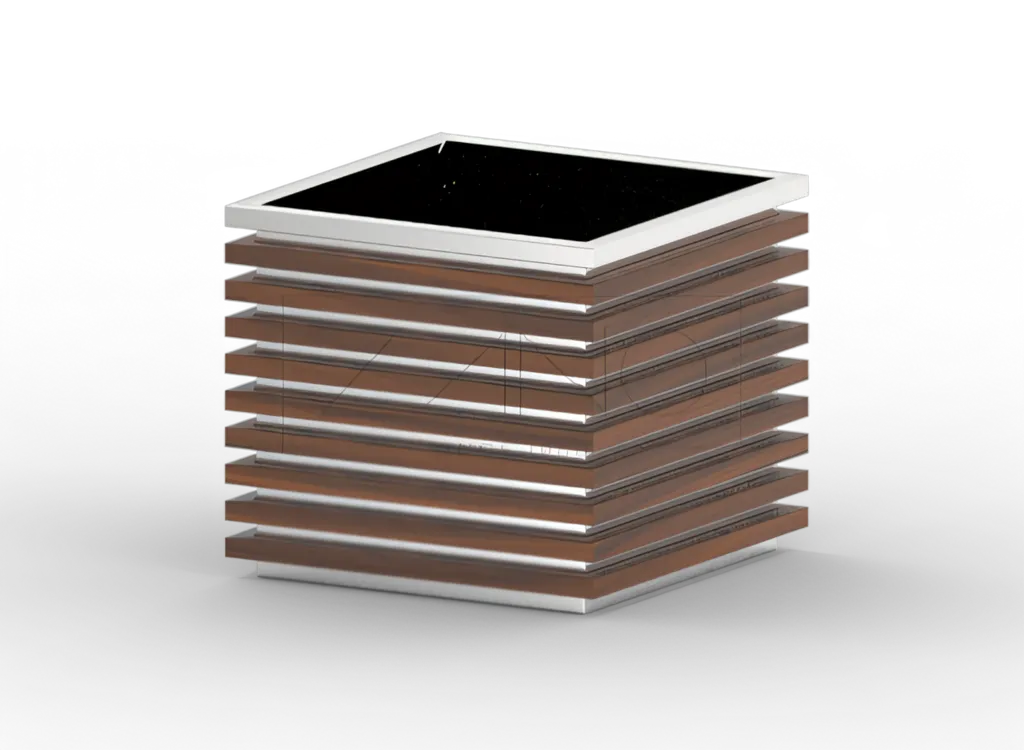 Vazonas „Block“ 06.042.L iš nerūdijančio plieno