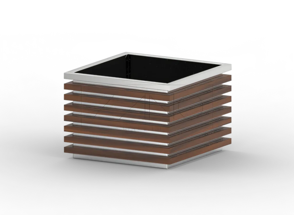 Vazonas „Block“ 06.042.M iš nerūdijančio plieno