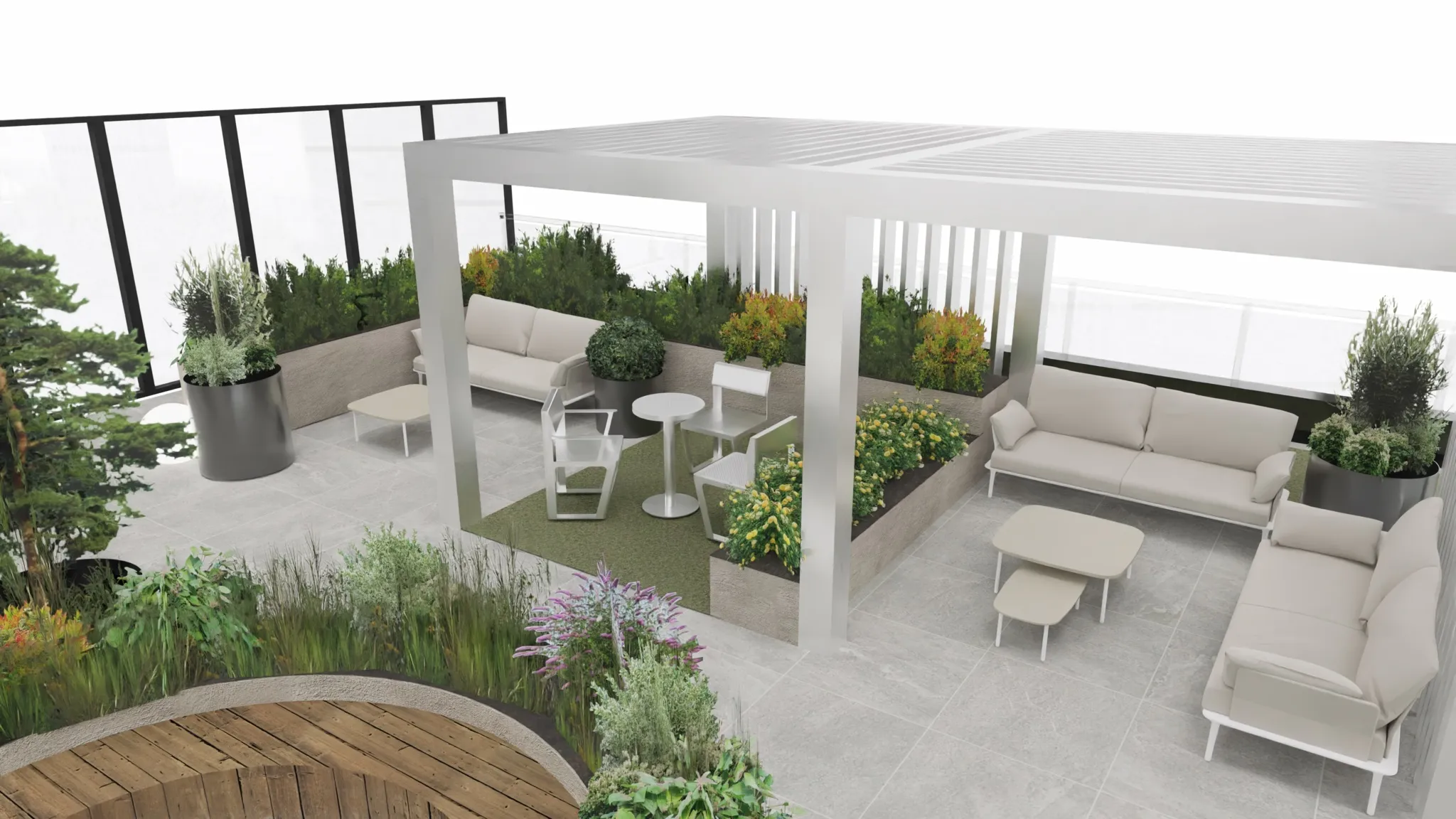 Terasos su Pergola projektas