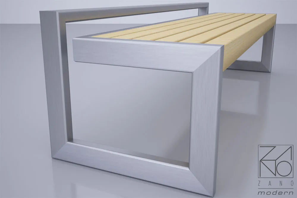 Nerūdijančio plieno suoliukas „B-bench 02.410“ – detalė