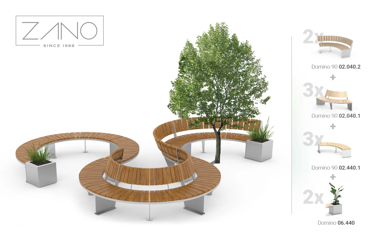 „Domino“ miesto suoliukų ir puodų asortimentas | Vazonas 06.440
