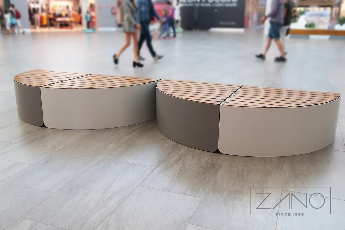 „ZANO Mažoji architektūra“ gaminamos „Orbit“ serijos metalinės, plieninės, modulinės suoliukų serijos suoliukai