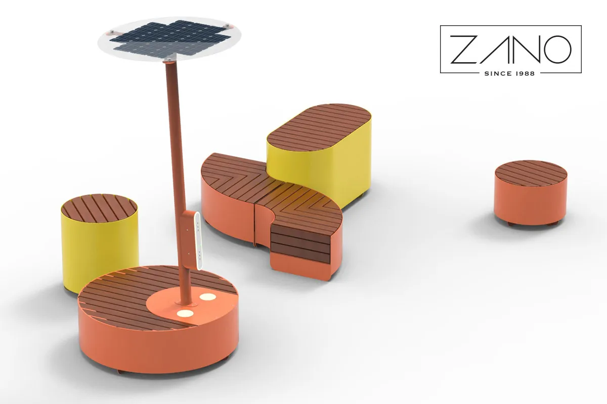 „Universe“ Saulės energija maitinama telefonų įkrovimo stotelė | ZANO mažoji architektūra