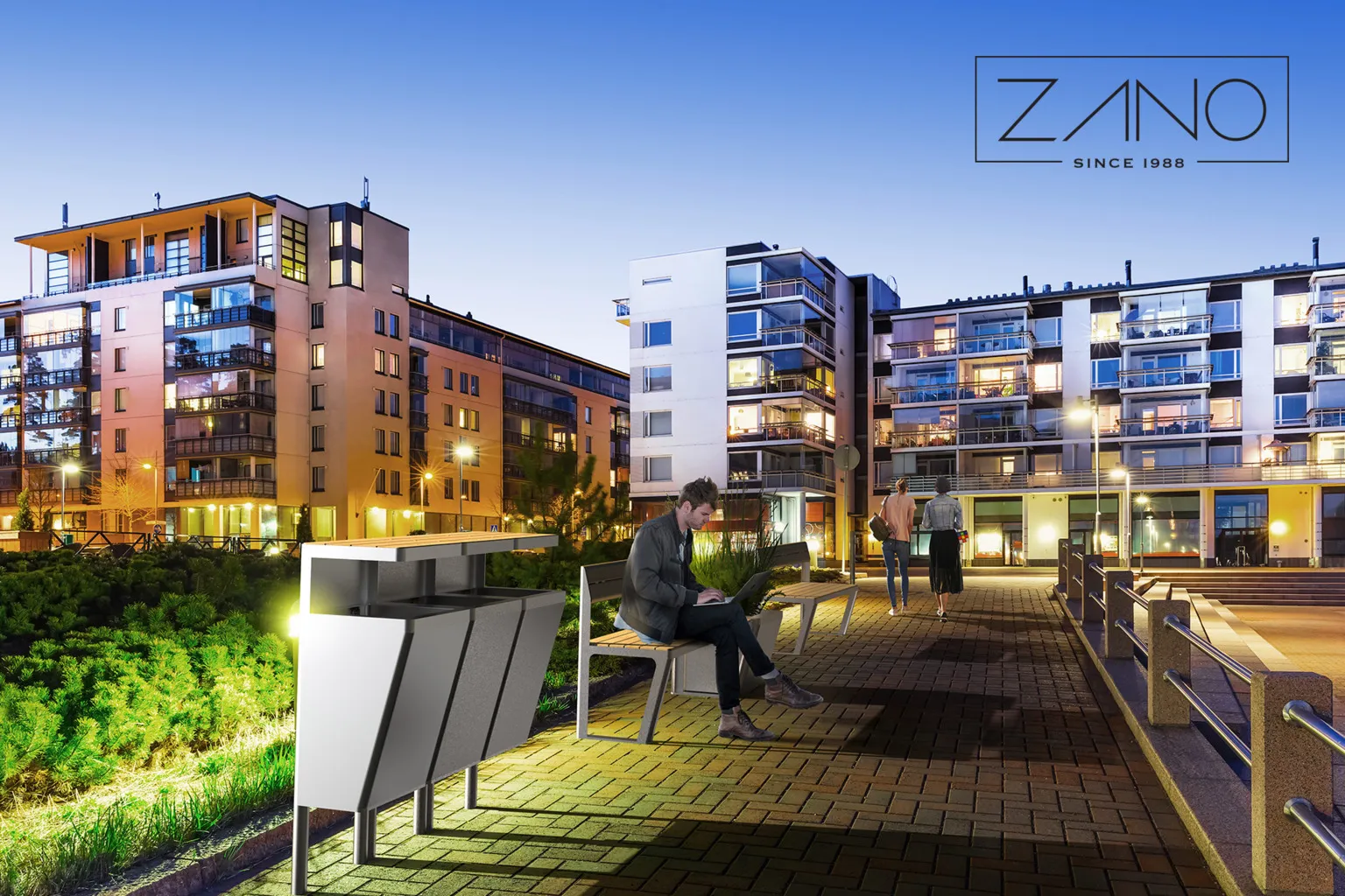 „Scandik“ atliekų rūšiavimo šiukšliadėžė 15.046 | Šiuolaikiniai miesto baldai