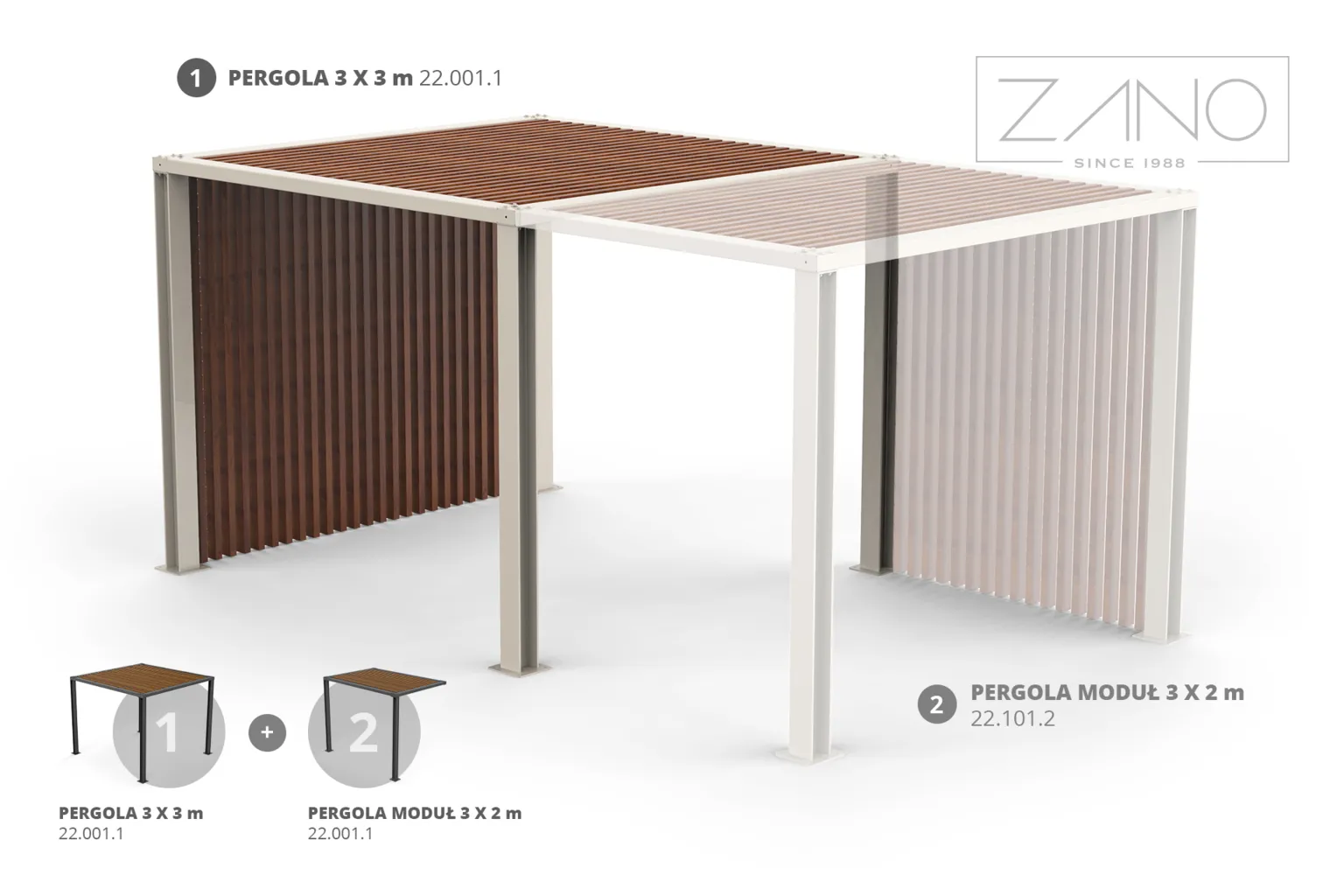 Pergola 3 x 3 m | „ZANO“ miesto baldai