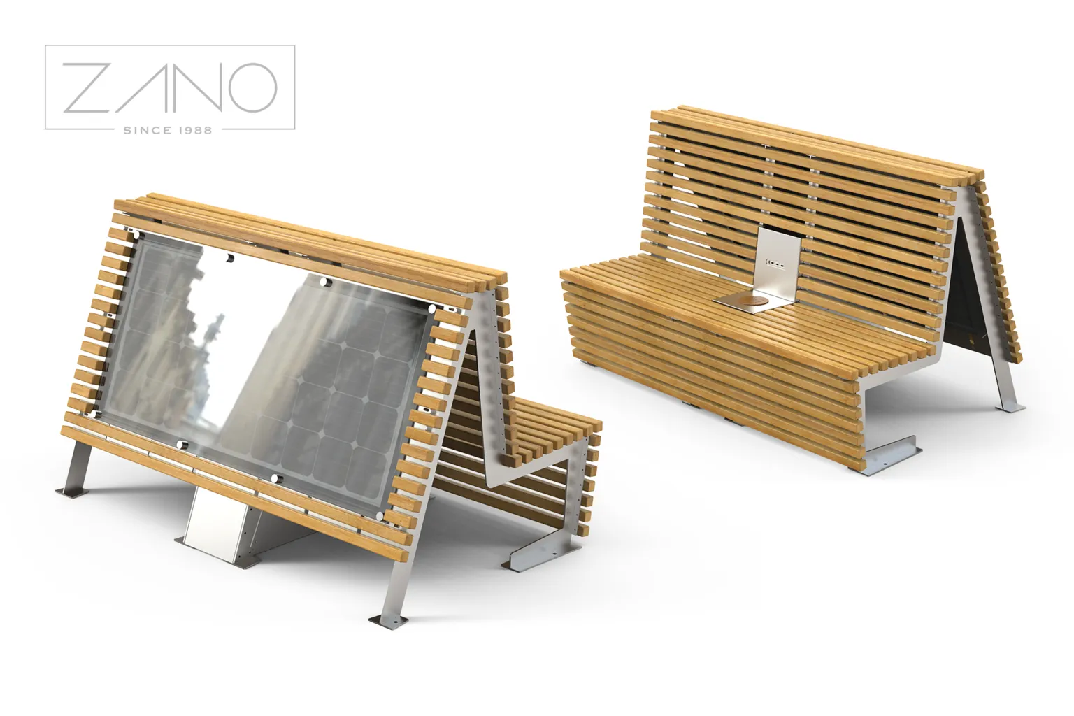 „Flash“ saulės energijos suoliukas | ZANO Smart City