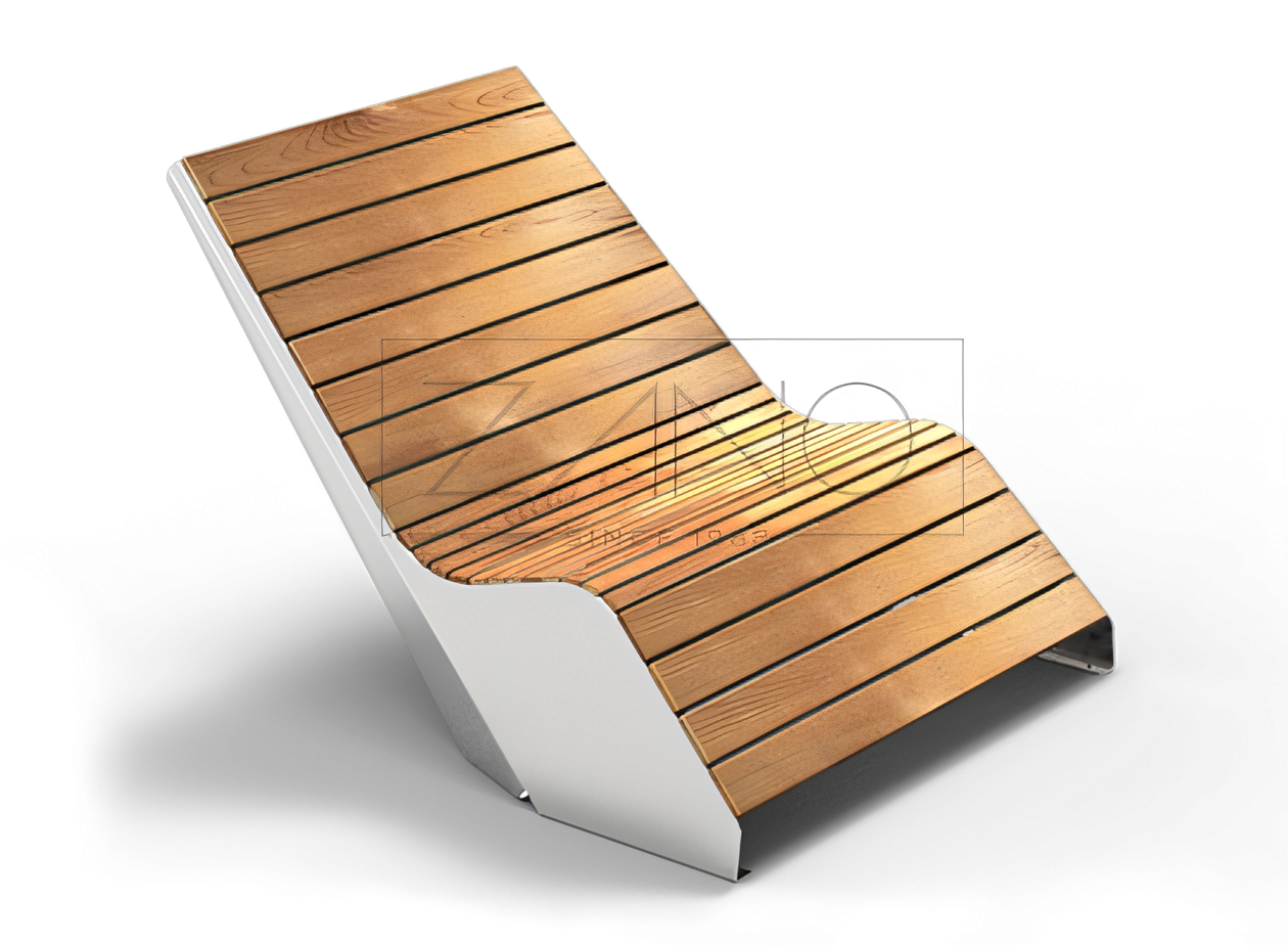 Nerūdijančio plieno miesto gultas "Duo Šezlongas "Duo" 02.052 - nerūdijantis plienas