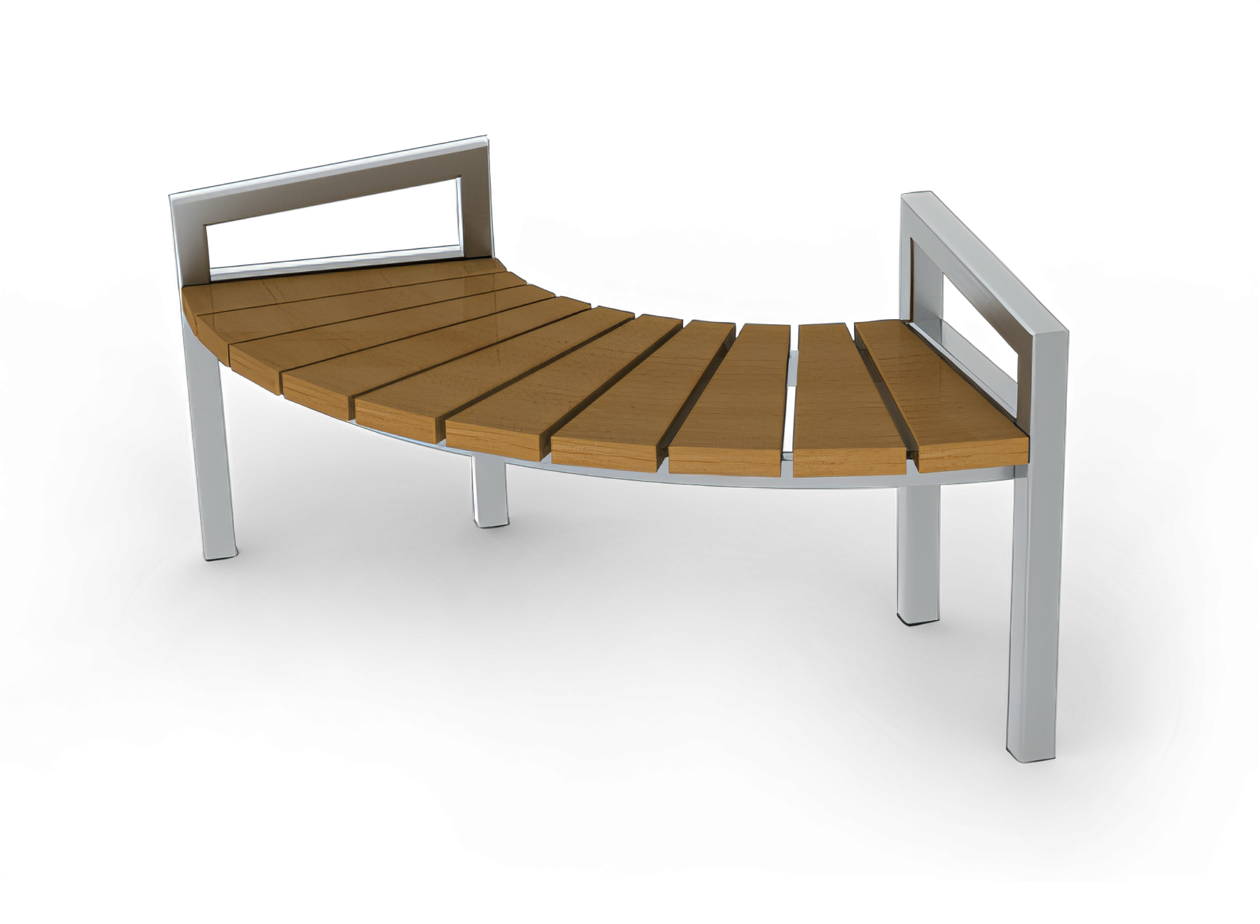 modernūs suapvalinti galerijos suolai