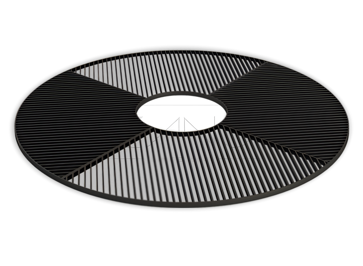 Plieninės medžių grotelės