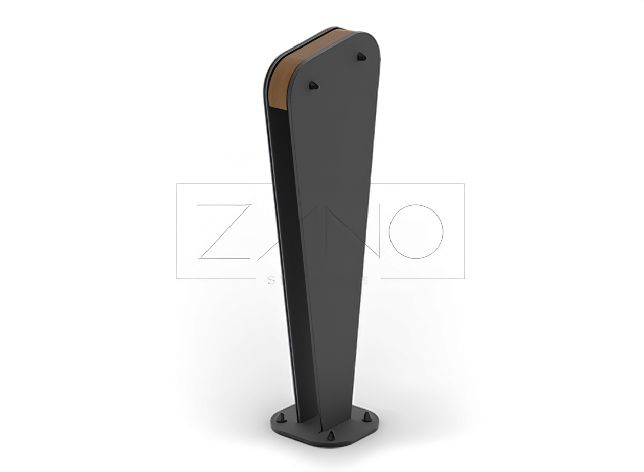 Juodas plieninis miesto stulpas Juodas plieninis miesto stulpas