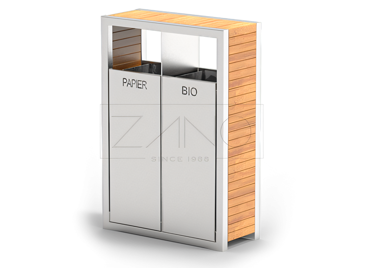 PAVO dviejų kamerų &scaron;iuk&scaron;liadėžė, pagaminta i&scaron; nerūdijančio plieno ir lakuotos eglės medienos