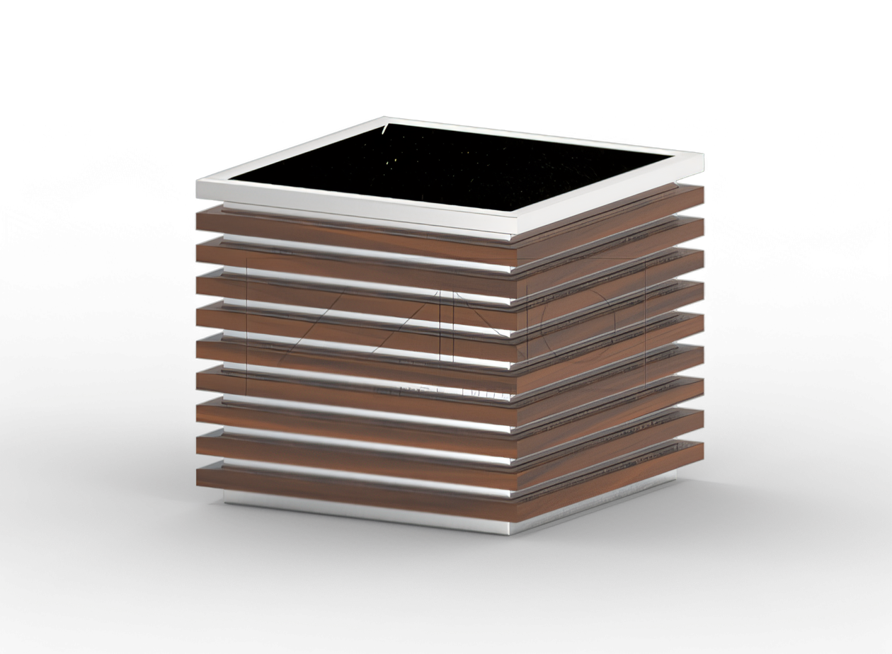 Gėlių vazonas Blokas 06.042.L i&scaron; nerūdijančio plieno