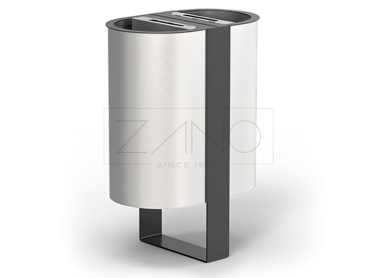 Dviejų kamerų miesto atliekų dėžė su pelenine iš nerūdijančio ir anglinio plieno Dviejų kamerų miesto atliekų dėžė su pelenine iš nerūdijančio ir anglinio plieno