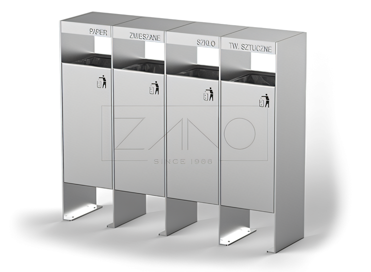 Paprasta nerūdijančio plieno perdirbimo šiukšliadėžė Paprasta nerūdijančio plieno perdirbimo šiukšliadėžė