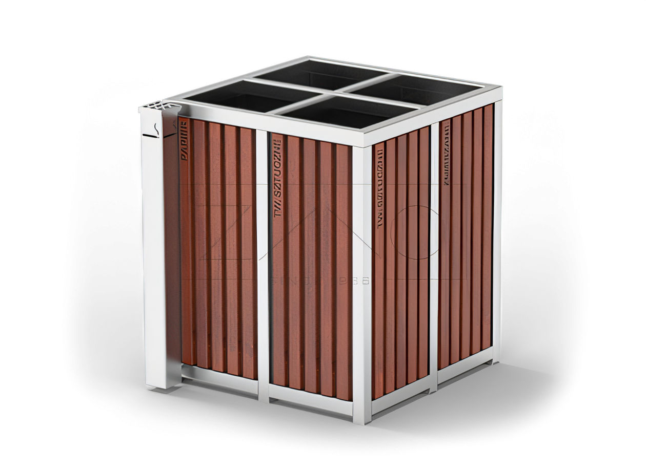 Atliekų rū&scaron;iuotuvas, keturvietė atliekų dėžė