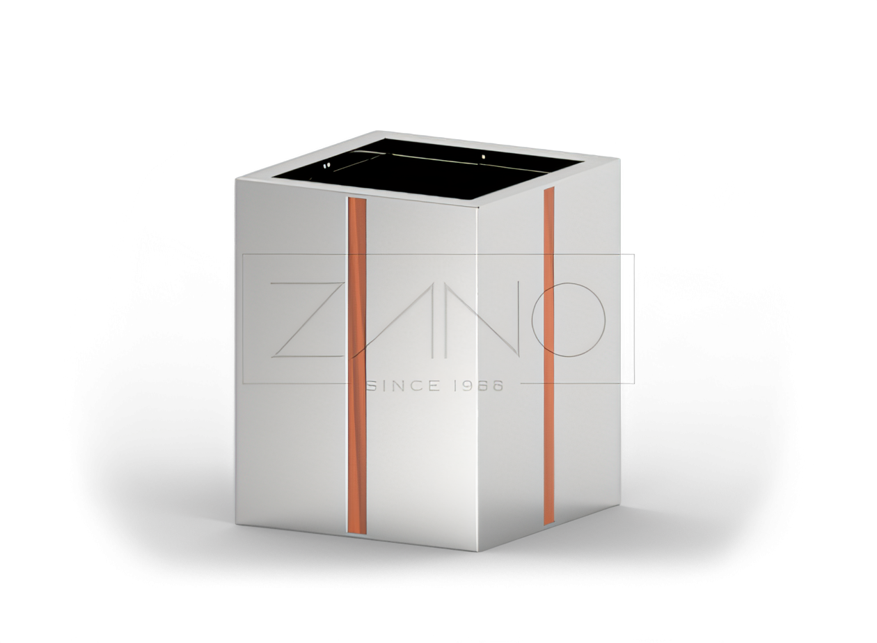 Nerūdijančio plieno gatvės puodas su mediniais elementais