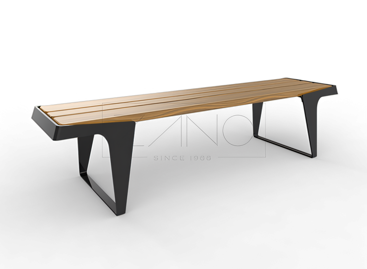 Modernus juodo plieno suoliukas Plieninis suolas be atlošo