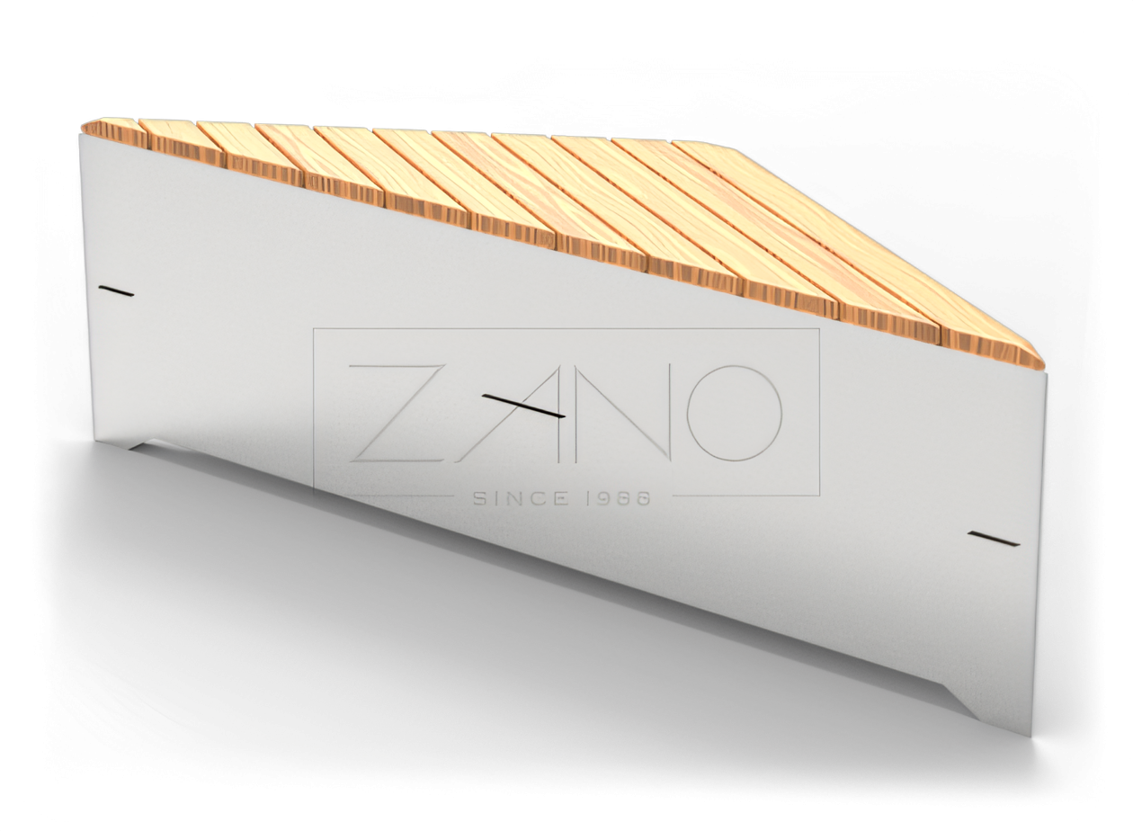 Modernus miesto suoliukas i&scaron; nerūdijančio plieno