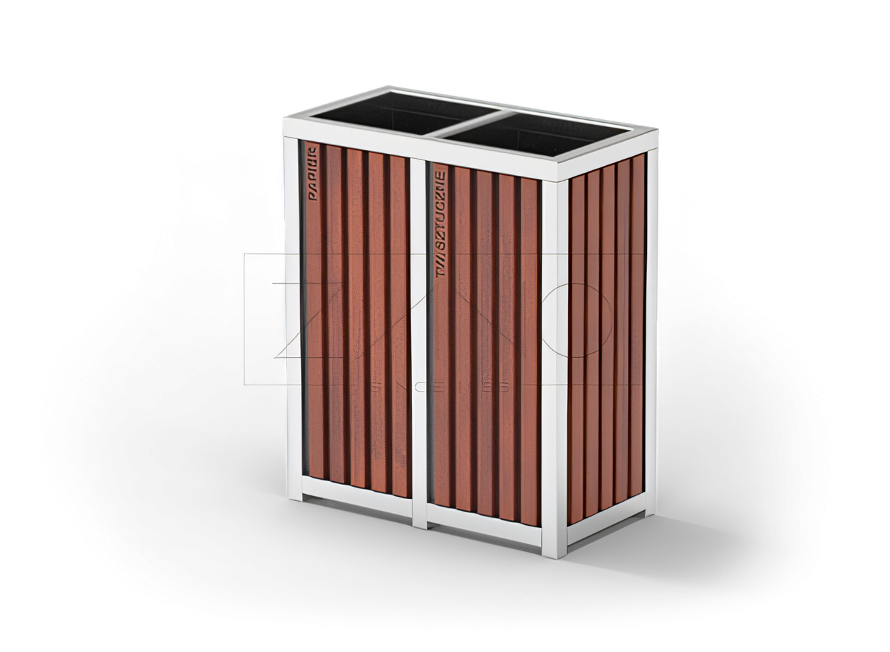 Savivaldybės antrinių žaliavų &scaron;iuk&scaron;liadėžė su dviem skyriais