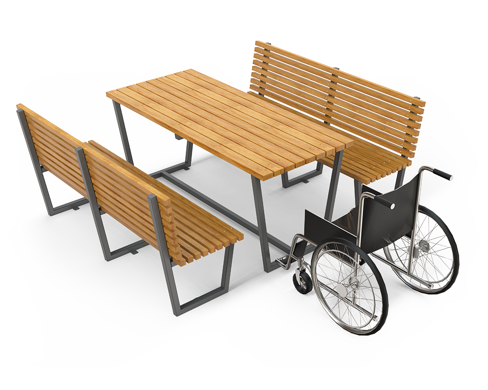 "Bergen" komplektas Stalas ir du suolai