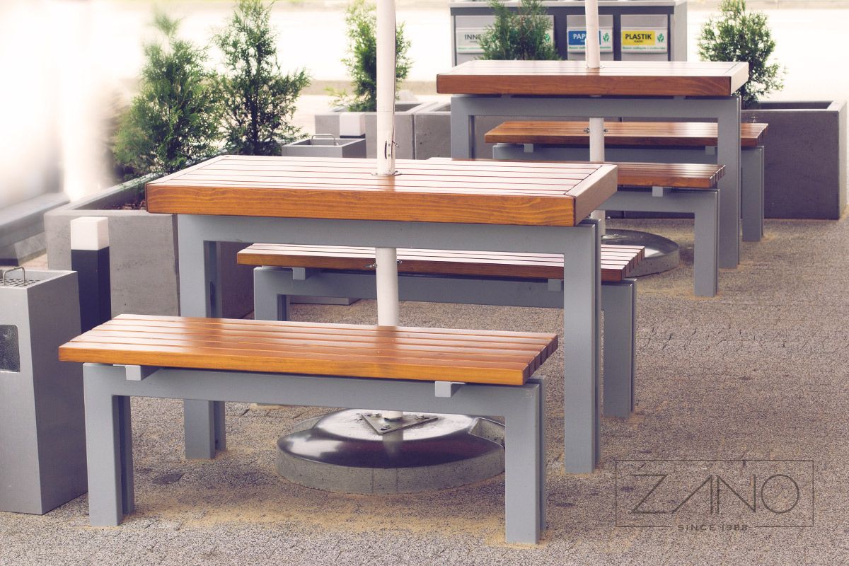 Lauko baldai iš nerūdijančio plieno ir medžio | ZANO miesto baldai