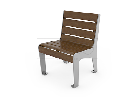 Minkšta kėdė iš nerūdijančio plieno ir eglės medienos
