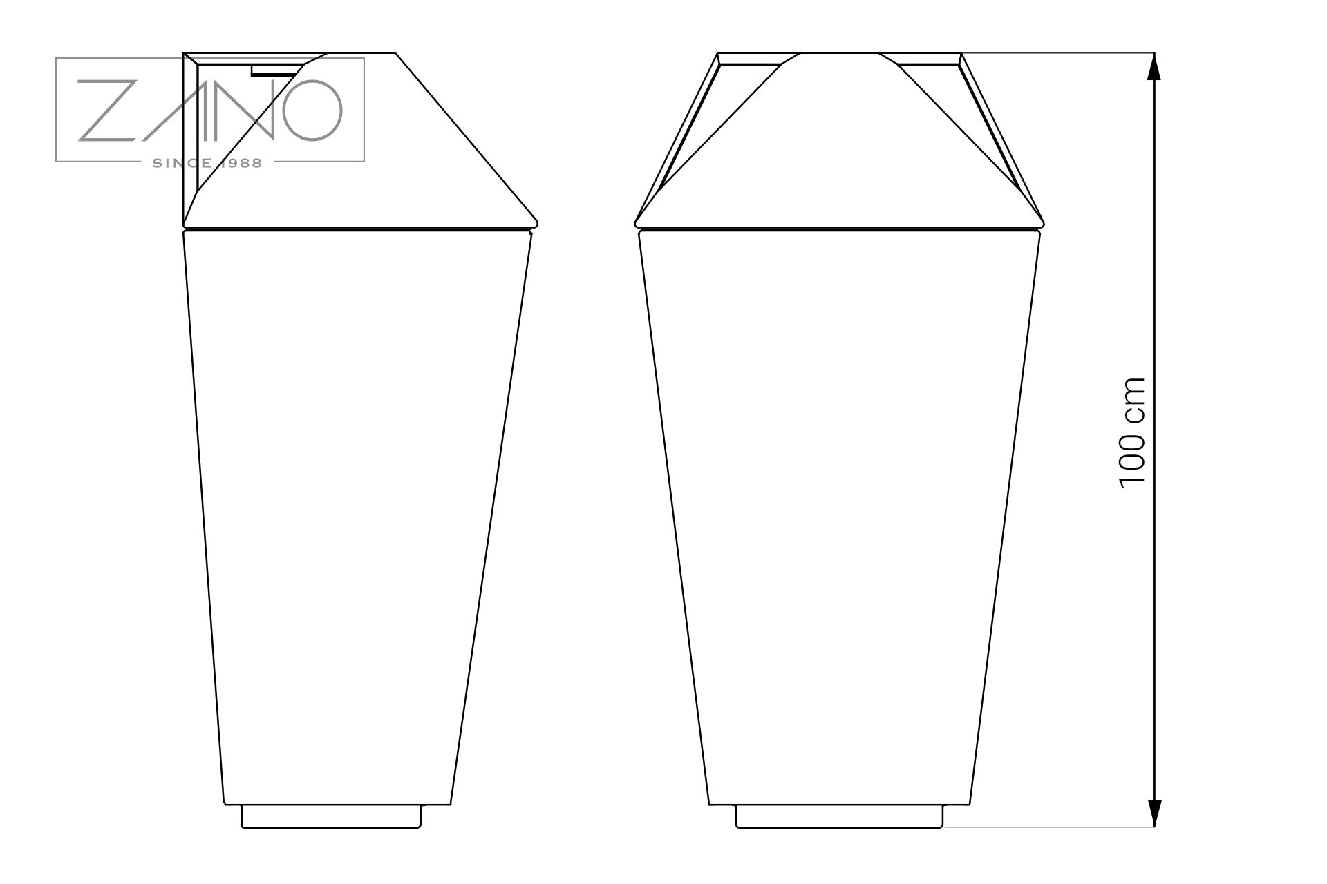 Atliekų dėžės su pelenine IVO matmenys
