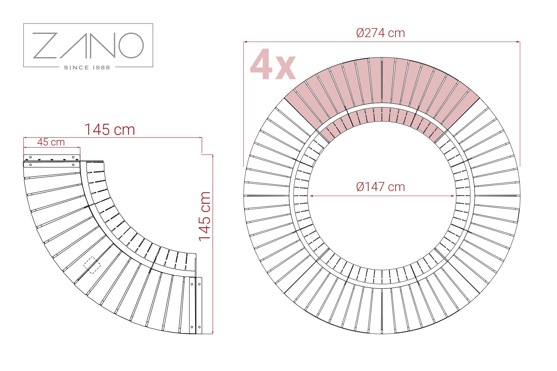 "Domino 90" suoliukas 02.040.1 | Produkto matmenys